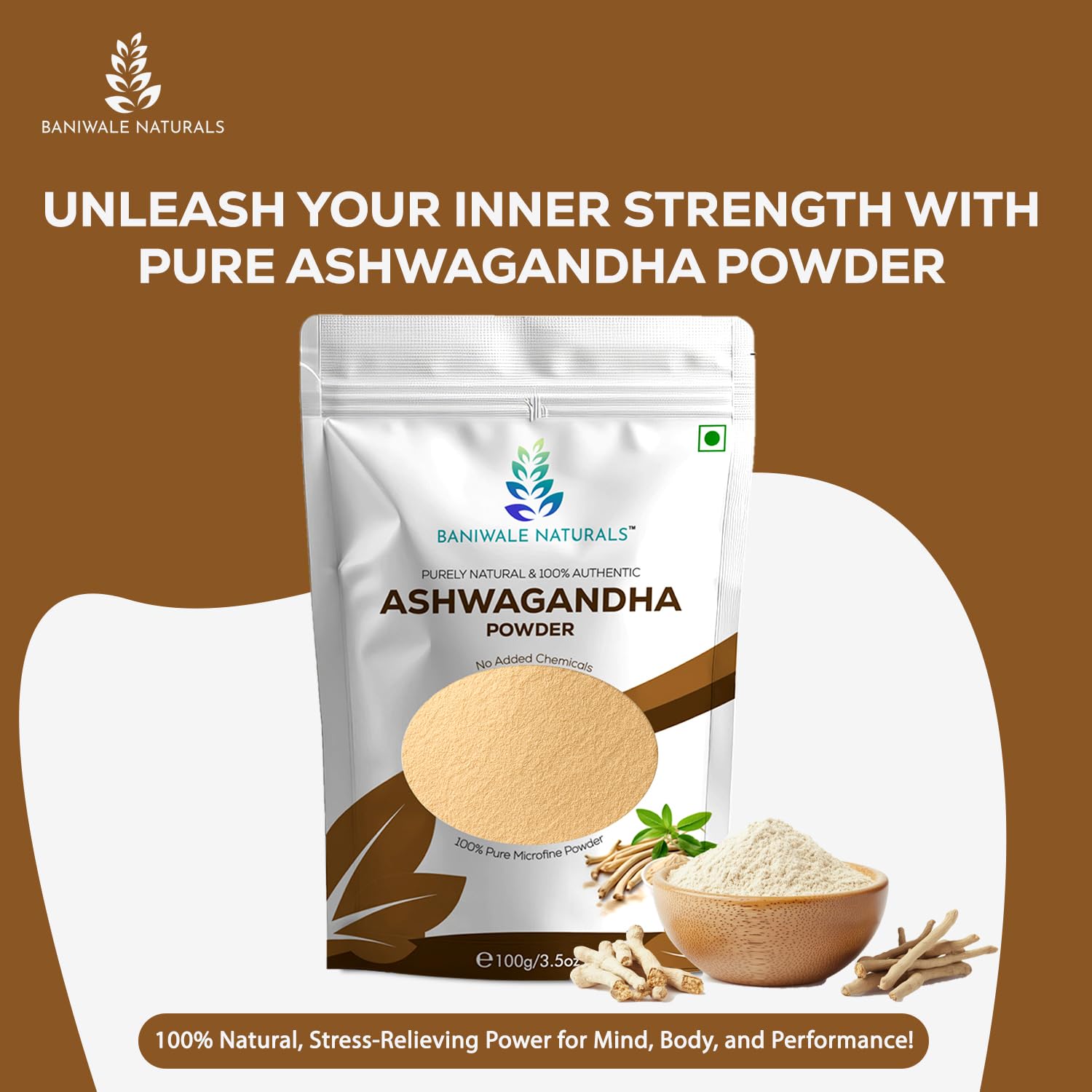 Baniwale Naturals Ashwagandha Root Powder (100g)