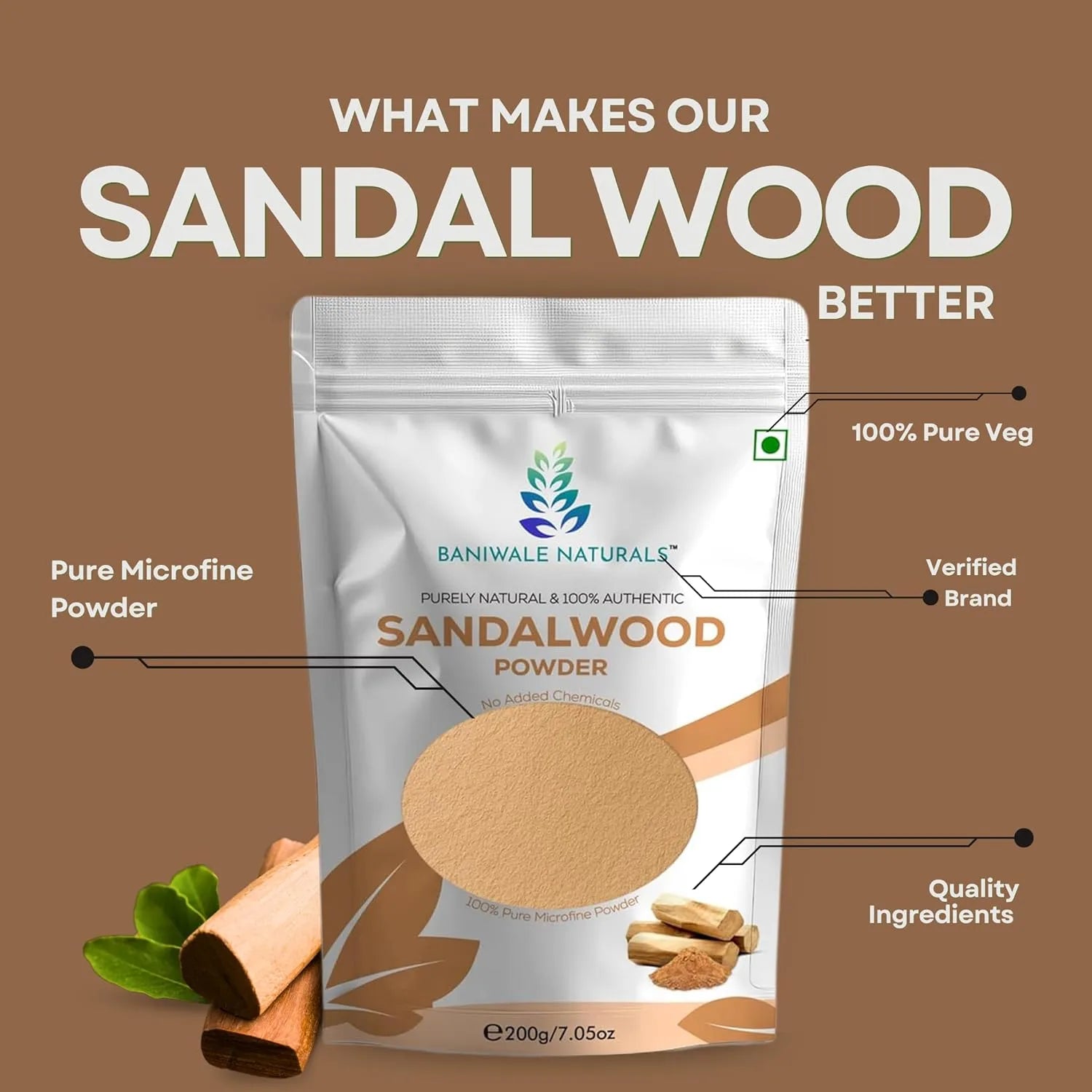 Baniwale Naturals Sandalwood Powder (200g)