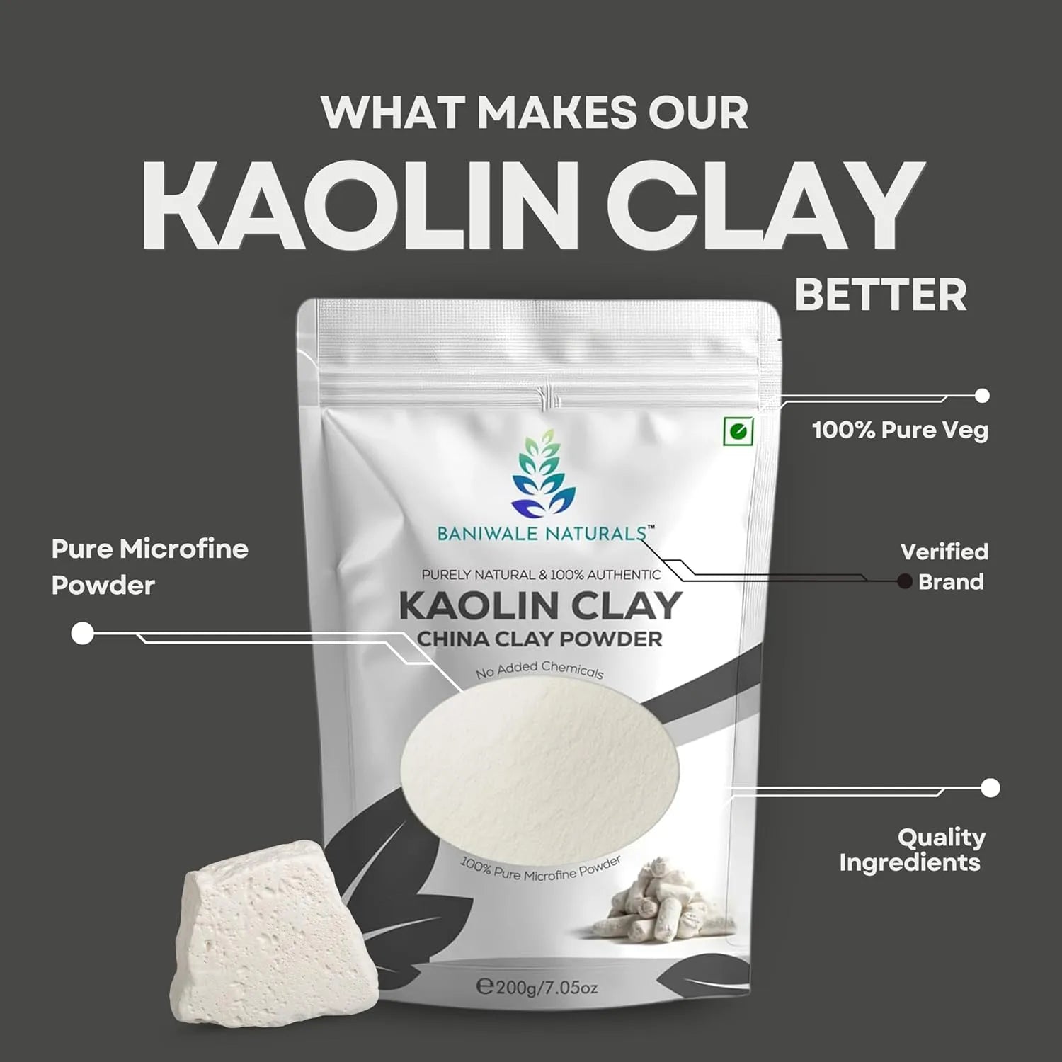 Baniwale Naturals Kaolin Clay Powder (200g)