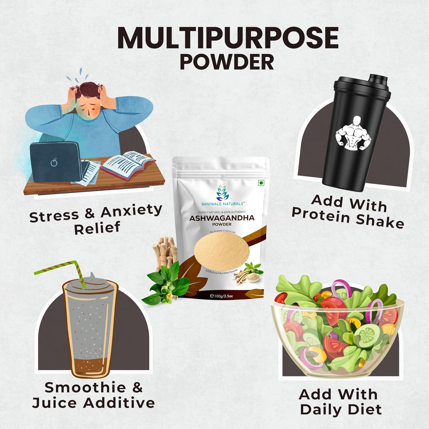 Baniwale Naturals Ashwagandha Root Powder (100g)