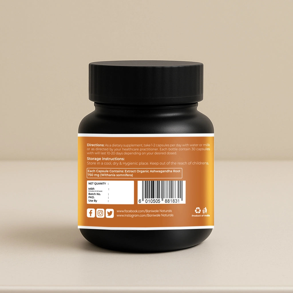 Ashwagandha Extract Capsules (750mg)